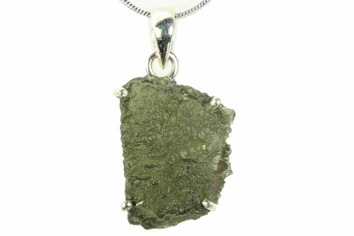 Green Moldavite Tektite Pendant ( g) - Czech Republic #359307